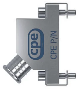 Backshell rettangolare CPE serie CMH in configurazione 45° entry, vista in prospettiva